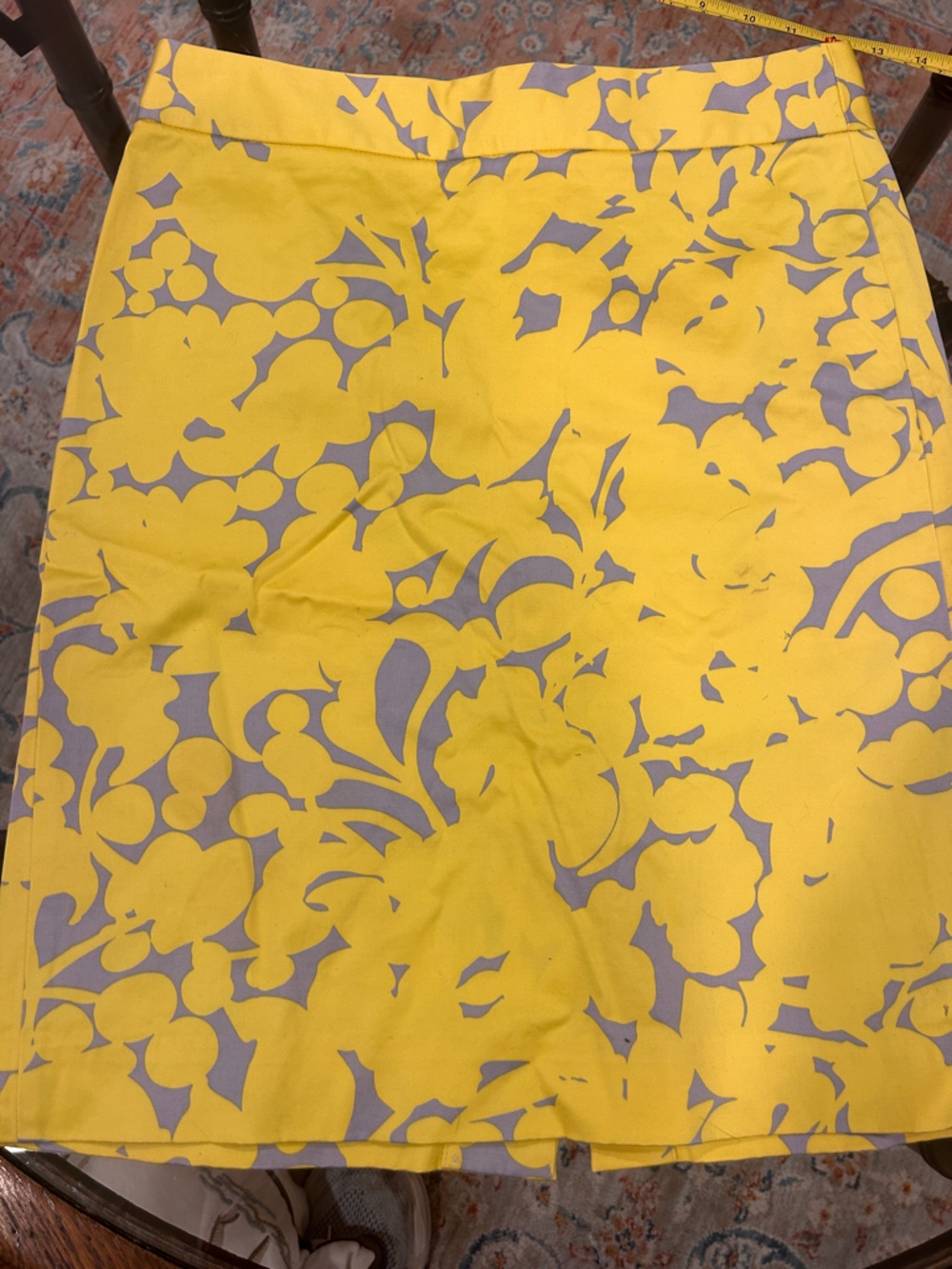 J. Crew Yellow and Gray Floral skirt